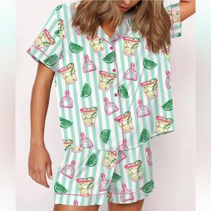 Spicy Margarita Silky Satin Pajama Set